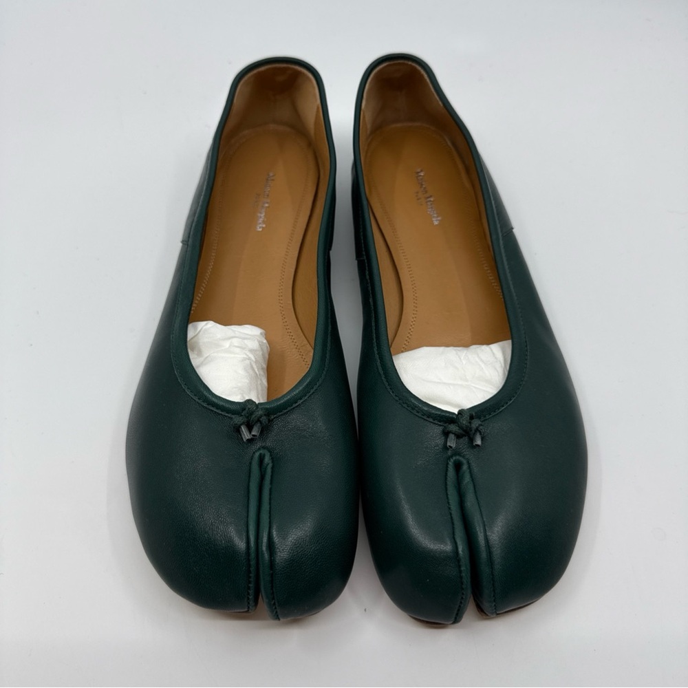New Size 40 Maison Margiela New Tabi Ballerina Flats emerald green